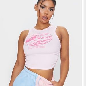 Pink New Wave Pretty Little Thing Crop Tank Top